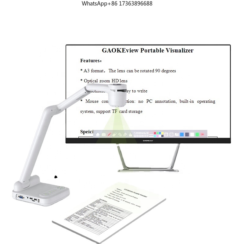 Document Camera Visualizer - ماسح ضوئي صغير Gaoke A3A4 للمستندات