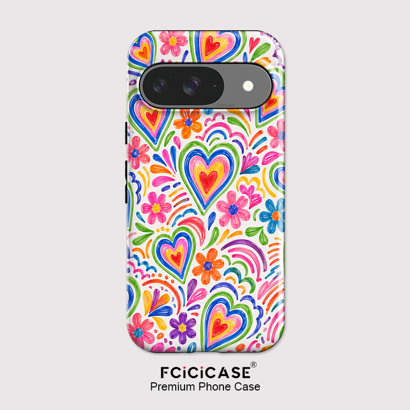 Google Pixel 8A - غطاء هاتف Fcicicase بتصميم قلب الحب