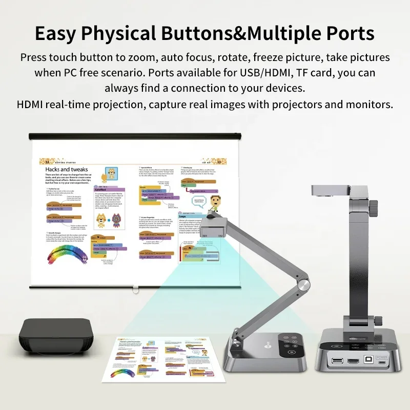 Document Camera Visualizer - جهاز عرض تعليمي محمول جديد مع