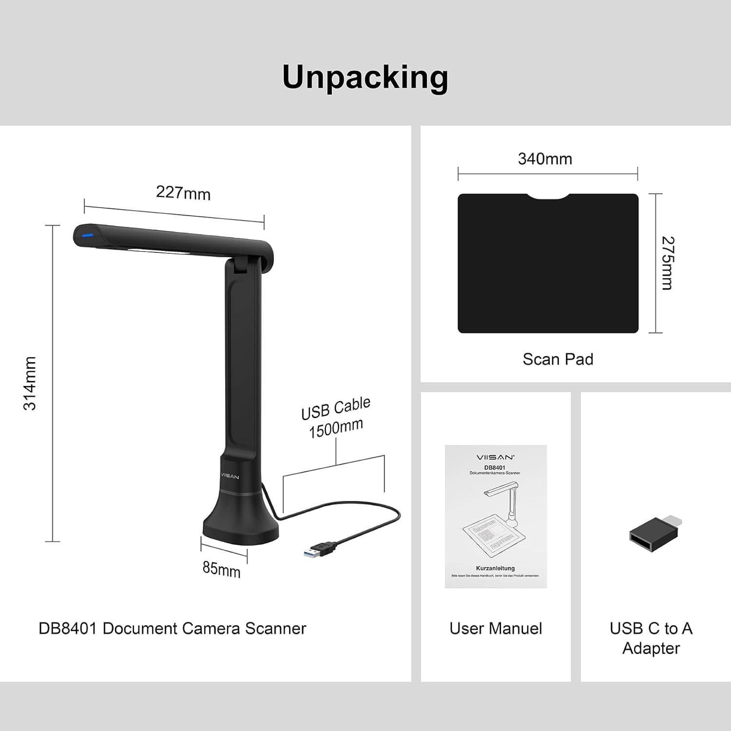 كاميرا وثائق VIISAN DB8401 بدق - مراجعة Document Camera Visualizer وسعره
